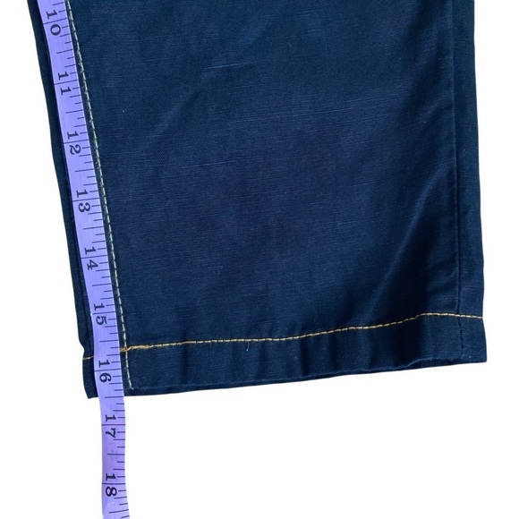 True Religion Vintage Y2K Linen Blend Capri Shorts Jorts Low Rise Flap Pockets - Picture 16 of 16